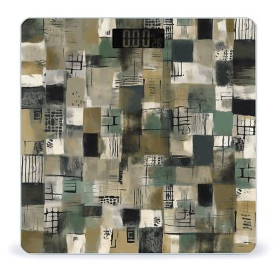 Green Style Pattern Scale for Body Weight Anti-Slip Tempered Glass Digital Bathroom Scales Clear LCD Display Weighing Scale Safe Rounded Corners Smart Scales