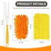 2 Pcs with 1 Handle Reusable Duster Refills, Washable Microfiber Dusters, 360Cleaning Tools for Home, Office, Blinds, Car, Pet, Furniture, Fan view 2