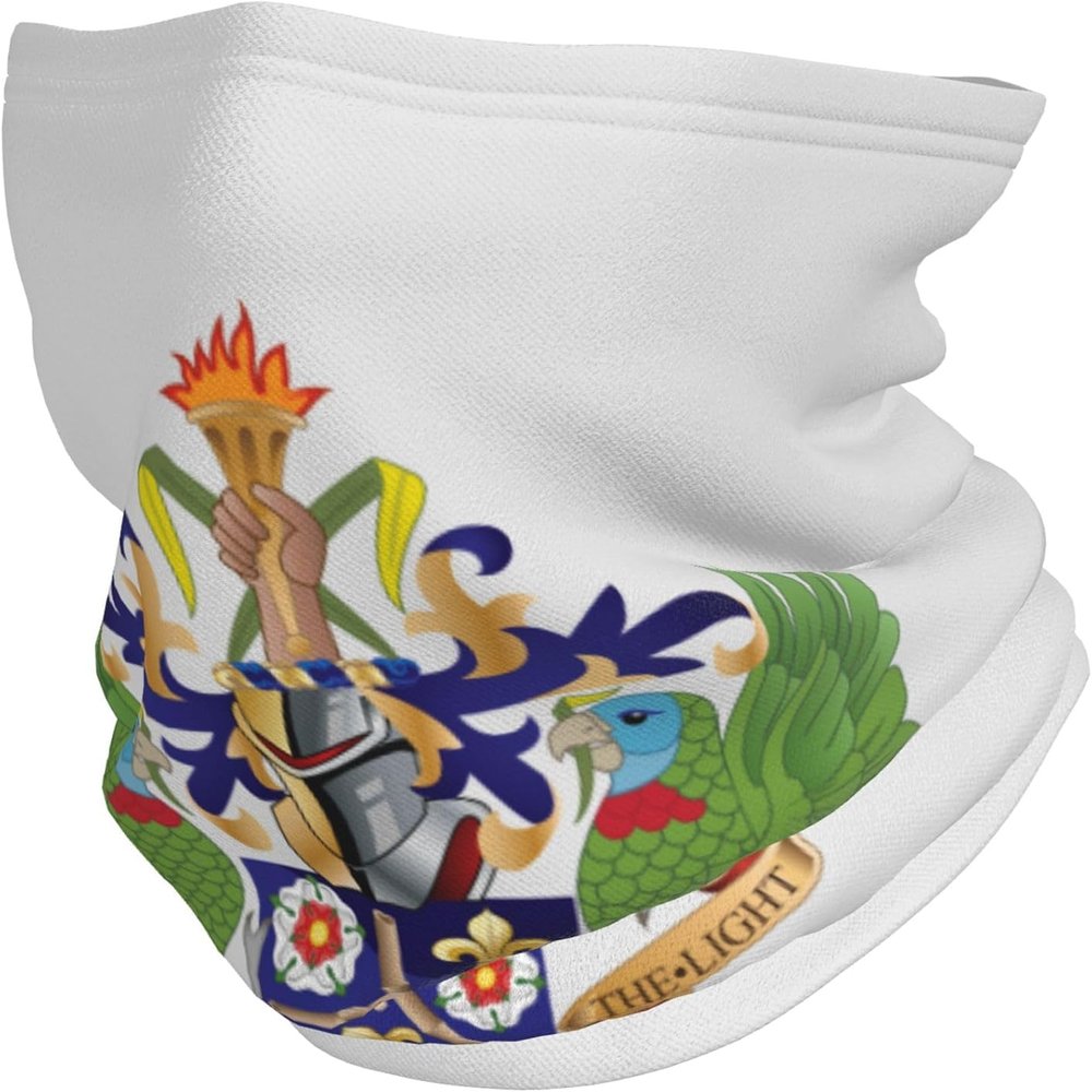 LOKLNEYK National Emblem of Saint Lucia Winter Warm Neck Scarf Coldproof Face Piece Cycling Face Mask