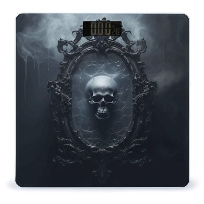 Ghost in Mirror Scale for Body Weight Anti-Slip Tempered Glass Digital Bathroom Scales Clear LCD Display Weighing Scale Safe Rounded Corners Smart Scales