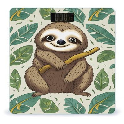 Adorable Sloth Scale for Body Weight Precision Bathroom Weighing Scales with Back Lit LCD Display Sturdy Tempered Glass Body Weight Scales Digital Bathroom Scale 400lb