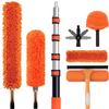 20FT High Reach Duster Cleaning Kit with 3-12 FTExtension Pole, High Ceiling Fan Cleaner Duster Tool for Fan Blades, Extendable Reusable Cobweb, Feather, Window Cleaning Squeegee Kit (12FT) view 1