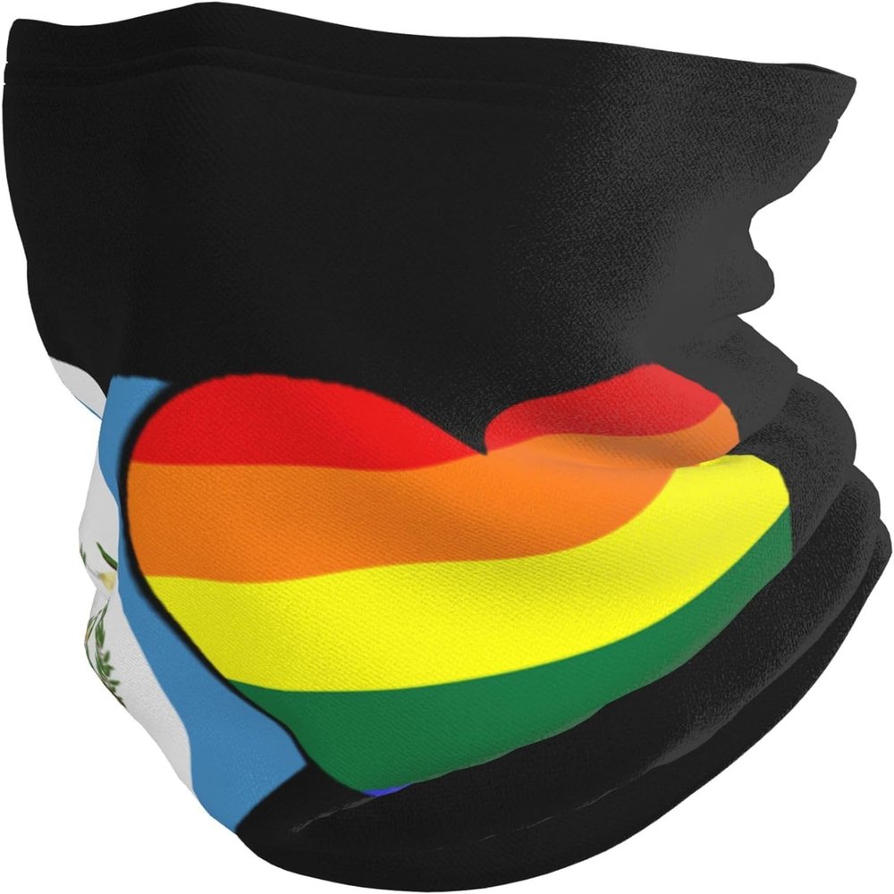LOKLNEYK Guatemala Flag and LGBT Flag Winter Warm Neck Scarf Coldproof Face Piece Cycling Face Mask