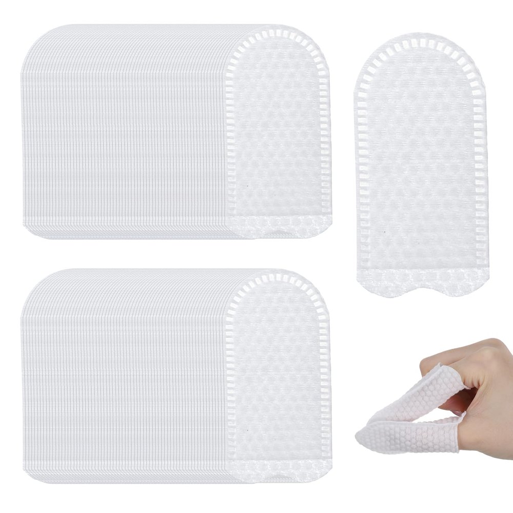 100pcs Cotton Finger Cots, Dog Ear Wipes Finger Ear Fingers Wipes for Dogs Fingers Covers Protection for Tips Gauze Sleeve, Breathable, Sweat Resistant Perfect for Work, Nails Cleaning(White)