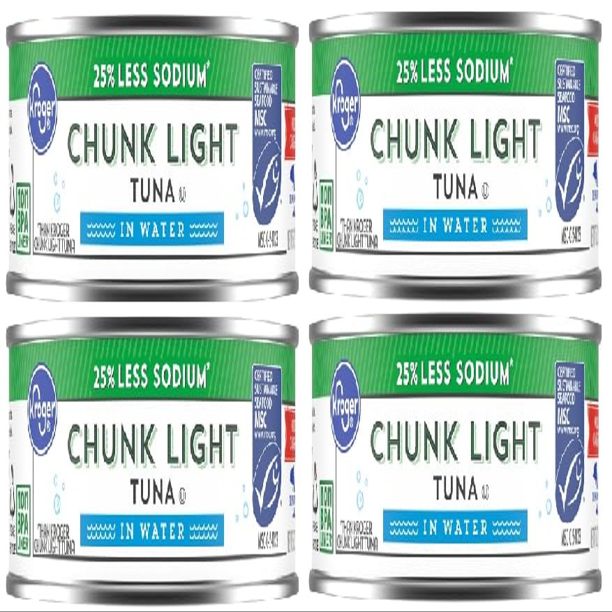 25% Less Sodium Chunk Light Tuna in Water (4 Cans, 5 oz. each)