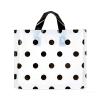100 Pack Fashion Plastic Shopping Bags, Clear Gift Bag with Handles,Style,Ideal for Small Business, Retail, Boutique, Shopping & Party Favors,Black and White Polka Dots view 1