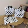 100 Pack Fashion Plastic Shopping Bags, Clear Gift Bag with Handles,Style,Ideal for Small Business, Retail, Boutique, Shopping & Party Favors,Black and White Polka Dots view 2
