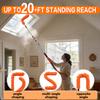 26FT High Reach Duster Cleaning Kit with 5-20 FTExtension Pole, High Ceiling Fan Cleaner Duster Tool for Fan Blades, Extendable Reusable Cobweb, Feather, Window Cleaning Squeegee Kit (20FT) view 3