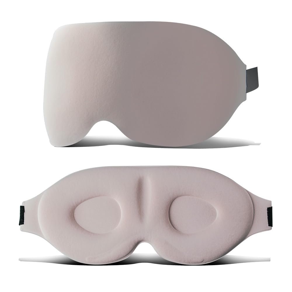 3D Sleeping Eye Mask, Total Blackout Blindfold, Zero Pressure Eye Cover, Breathable Soft Mask, Travel Nap Eye Mask, Deep Night Sleep Mask, Pink