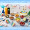 100 Pack 6oz Glitter Blue Disposable Plastic Bowls, Glitter Small Bowls for Ice Cream, Candy, Salsa, Fruit. Great for Mother's Day, Parties, Birthday, Weddings, Baby Showers, Holiday Events ( Blue) view 3