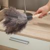 PAMINGONO Natural Fiber Duster with Beech Wood Handle, Reusable Handheld Dust Sweeper for Home and Car Cleaning, White Rod Household Furniture Dusting Tool view 3