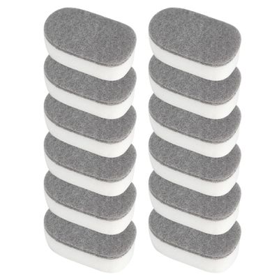 CIMAXIC 12Pcs Dishwashing Pad and Cleaning Scouring Sponge Set, Dual-Texture Grey and White Kitchen Cleaning Sponges for Home Dishwashing and Stain Removal