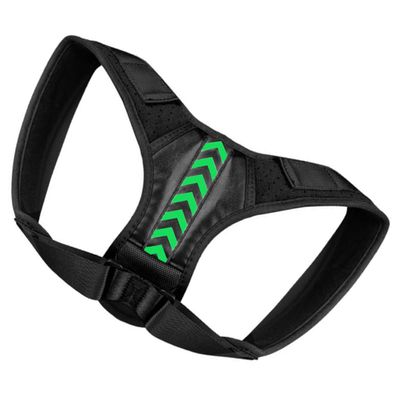 ERINGOGO Adjustable Back Posture Corrector Belt Xl, Sitting Posture Correcting Hunchback Support with Shoulder Pressure Relief, Flexible Black Strap for Adult Spine and Shoulder Alignment