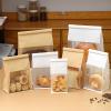 Paper Bakery Bags with Window, Kraft and White, Roll Top Closure, Food Storage for Bread Cookies Snacks (100, Kraft, Mini) view 3