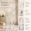 Novabright Crystal Obelisk Towers - 2 Pcs 9.25 Inch & 6.18 Inch Optical Crystal Decoration Set, Ideal for Farmhouse, Modern, and Home Decor for Mantel, Vanity, Side Table, Shelf, and Office Styling view 3