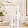 Novabright Crystal Obelisk Towers - 2 Pcs 9.25 Inch & 6.18 Inch Optical Crystal Decoration Set, Ideal for Farmhouse, Modern, and Home Decor for Mantel, Vanity, Side Table, Shelf, and Office Styling view 4