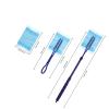 IWOWHERO Electrostatic Dusting Brush Collection with 40 Flat Fiber Dusters, Blue Short Handle and Telescopic Long Handle, Static Cling Duster for Car Interior, Furniture, and Household view 2