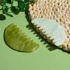 Holibanna Jade Gua Sha Comb Scalp Scraper 2Pcs Set Smooth Polished Green Jade Manual Scalp Body Acupoint Relaxation Therapy view 3