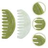 Holibanna Jade Gua Sha Comb Scalp Scraper 2Pcs Set Smooth Polished Green Jade Manual Scalp Body Acupoint Relaxation Therapy view 4