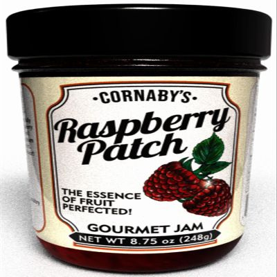 Cornabys Raspberry Patch Jam, Classic Raspberry Fruit Spread, Made with Real Raspberries, Small Batch, 8.75 oz Jar