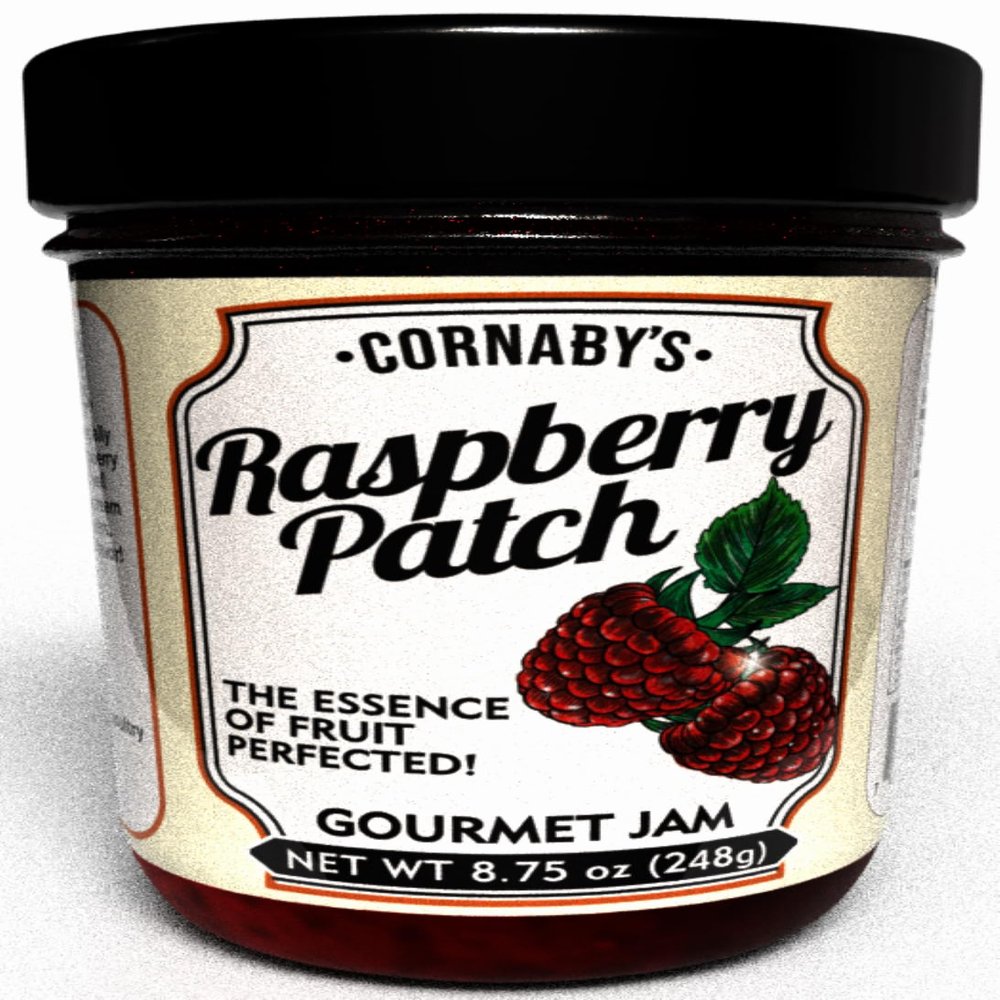 Cornabys Raspberry Patch Jam, Classic Raspberry Fruit Spread, Made with Real Raspberries, Small Batch, 8.75 oz Jar