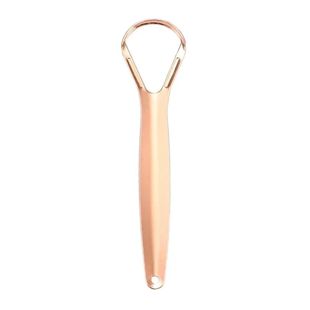 1pcs Stainless Steel Tongue Scraper Cleaning Coated Toothbrush(C738-Gold-L-1pcs)