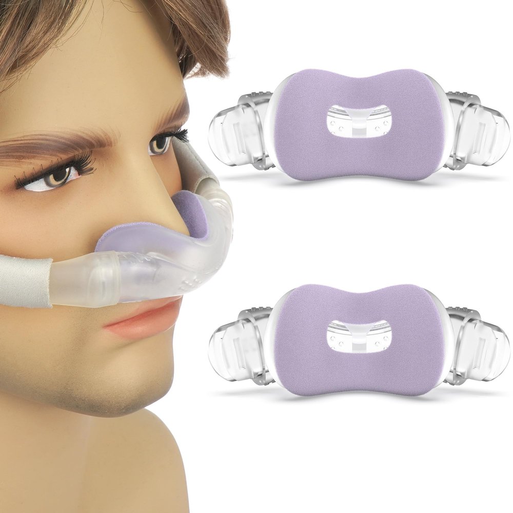 2 Packs Fabric N30i Nasal Cushion for ResMed Airtouch N30i & Airfit N30i - IDEAR Replacement CPAP Nasal Pillows Mask with Elegant Purple Fabric - Breathable Comfort & Whisper Quiet Accessories (S)