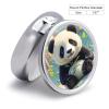 Round Black and White Panda Pill Organizer Pill Box 3 Compartment Portable Travel Medicine Case Daily Mini Compact Medicine Container Storage Vitamin Supplement Dispenser view 2