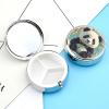 Round Black and White Panda Pill Organizer Pill Box 3 Compartment Portable Travel Medicine Case Daily Mini Compact Medicine Container Storage Vitamin Supplement Dispenser view 3