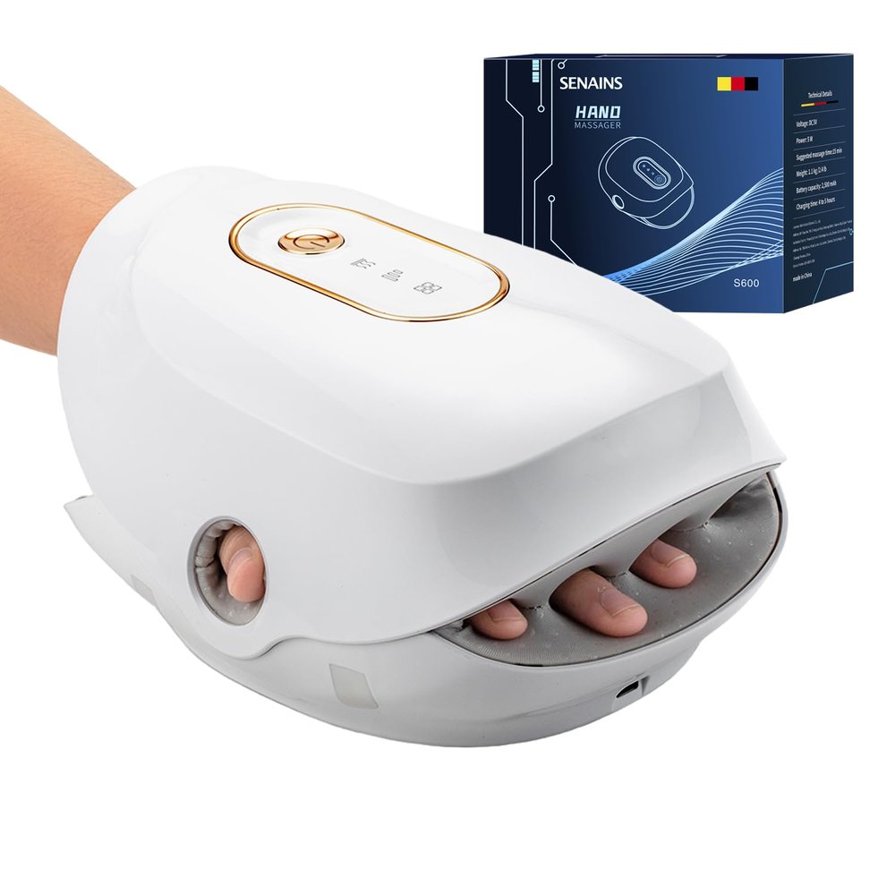 F&G Cordless Hand Massager with Heat,3 Modes,3 Intensity,Knuckle Stretching Massage,Hand Massager for Arthritis and Carpal Tunnel,Office Relaxation,Gifts for Men and Women