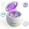 Etermeish Ultrasonic Retainer Cleaner Machine, White, 42KHZ Dental Cleaning Pod For Denture, Toothbrush Heads,Jewelry, Braces, Digital Timer with 2 Modes, 180ML,304 stainless steel inner liner view 1