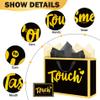 Five Senses Gift Bags for Mother - 5 PCS Black and Gold Gift Bags Mothers Day with Handle Greeting Card Tissue Paper Sight Smell Touch Taste Sound Foil Stamping Gift Bag for Him Her for Birthday Anniversary Wedding 12 Inch view 2