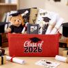 Gandeer Graduation Gifts Basket Class of 2026 Storage Box with Handle Congrats Grad Gift Storage Basket for High School College Decor Party Favor Keepsake 14 x 10 x 6.3(Trendy,Black and Red) view 1