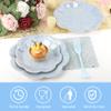 100pcs Blue Paper Plates and Napkins Party Supplies,Iridescent Disposable 9inch Plates,7inch Dessert Plates and Napkins and Forks,Holographic Tableware for Birthday Baby Shower,Serves 25 view 4