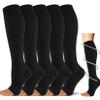 5 Pairs Open the toe Compression Socks for Men & Women 20-30 mmHg Graduated Compression Stockings for Sports Running Flight Travel Pregnancy view 1