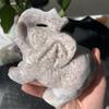 1.87LB Pink Amethyst Elephant Carving | Natural Crystal Animal Sculpture for Wisdom & Emotional Healing | Hand-Carved Stone Figurine for Home & Office Decor | Unique Spiritual Gift view 3