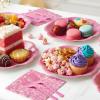 100Pcs Hot Pink Paper Plates and Napkins Party Supplies,Iridescent Disposable 9inch Plates,7inch Dessert Plates and Napkins and Forks,Holographic Tableware for Birthday Wedding Anniversaries,Serves 25 view 2