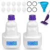 2 Pack Refillable Bottle for Swiffer Wet Jet Mop - 500ML/17 FL OZ Leak-Proof HDPE Empty Cleaner Solution Bottle with 10 Silicone Gaskets & 1 Funnel, Wood Care & Pet Safe, Eco-Friendly