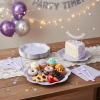100pcs Lavender Paper Plates and Napkins Party Supplies,Iridescent Disposable 9inch Plates,7inch Dessert Plates and Napkins and Forks,Holographic Tableware for Birthday Wedding Baby Shower,Serves 25 view 2
