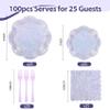 100pcs Lavender Paper Plates and Napkins Party Supplies,Iridescent Disposable 9inch Plates,7inch Dessert Plates and Napkins and Forks,Holographic Tableware for Birthday Wedding Baby Shower,Serves 25 view 3