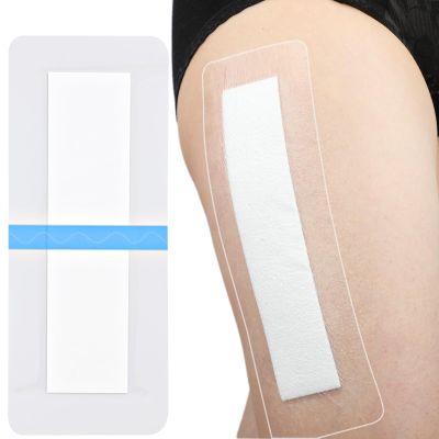 Flexible Knee Replacement Bandages Waterproof Island Dressing 4"x10" After Hip Surgery Long Post-Op Incision for Showering Absorbent Bordered Gauze Without Sticking to Large Wounds, Pack of 20