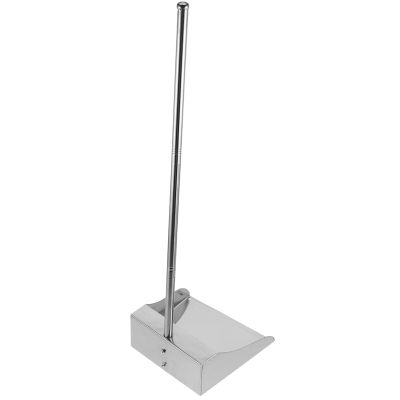 TIDTALEO Heavy Duty Stainless Steel Dustpan with Long Handle, Upright Metal Dust Pan for Indoor and Outdoor Cleaning, Standing Garbage Shovel Suitable for Home and Garden Use