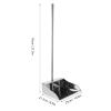 TIDTALEO Heavy Duty Stainless Steel Dustpan with Long Handle, Upright Metal Dust Pan for Indoor and Outdoor Cleaning, Standing Garbage Shovel Suitable for Home and Garden Use view 2
