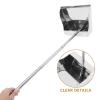 TIDTALEO Heavy Duty Stainless Steel Dustpan with Long Handle, Upright Metal Dust Pan for Indoor and Outdoor Cleaning, Standing Garbage Shovel Suitable for Home and Garden Use view 3