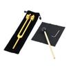 128Hz Tuning Fork Set with Mallet, Gold, 21.5cm Length, Includes Cleaning Cloth and Allen Wrench, with Storage Pouch view 3