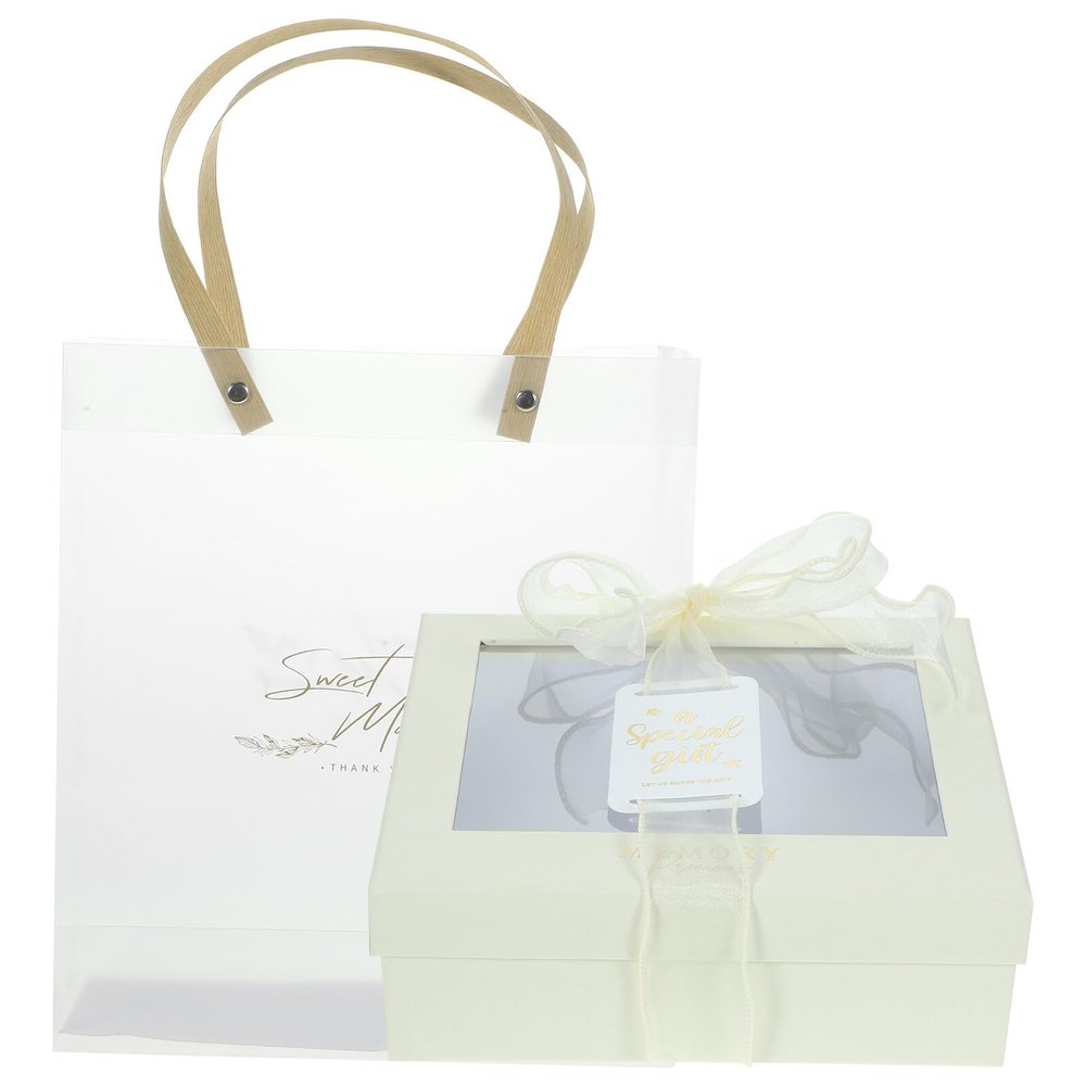 HAPINARY Bridesmaid Box Set with Tote Bag, Ribbon, and Card Small Delicate Wedding Favor Boxes for Valentine'S Day and Bridal Party Packaging, Ivory White
