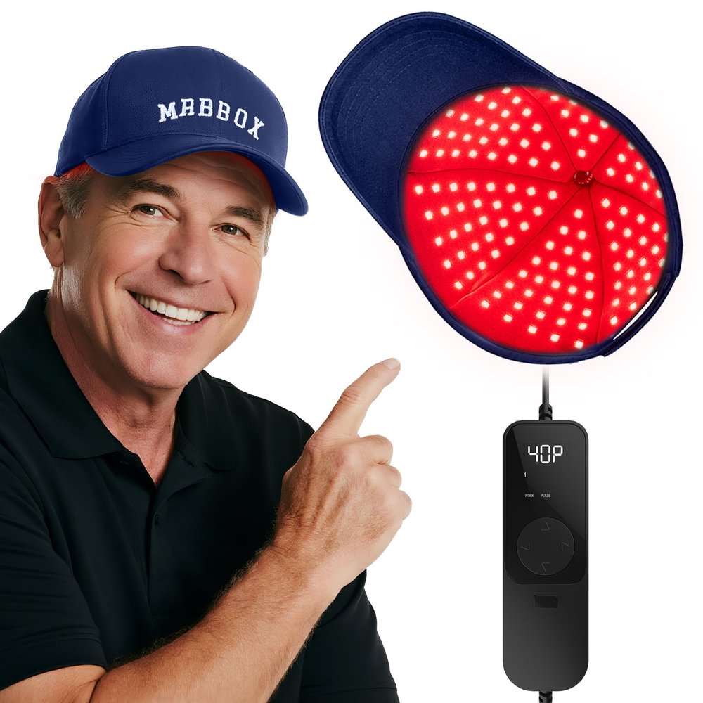 Red Light Therapy for Hair Growth for Men & Women,Red Light Hair Growth Cap,Full-Scalp Coverage,At-Home Scalp Care, Fathers Day Gift Idea,Blue Cap