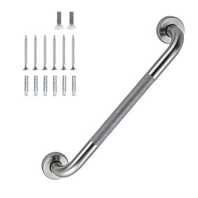 16 Inch Shower Grab Bar 1.25" Dia Brushed Nickel Anti Slip Bathroom Grab Bar, 304 Stainless Steel Knurled Handicap Grab Bars, Safety Support Handrail Bath Shower Handle for Elderly Injury Senior
