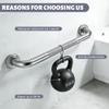 16 Inch Shower Grab Bar 1.25" Dia Brushed Nickel Anti Slip Bathroom Grab Bar, 304 Stainless Steel Knurled Handicap Grab Bars, Safety Support Handrail Bath Shower Handle for Elderly Injury Senior view 3
