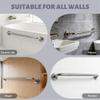 16 Inch Shower Grab Bar 1.25" Dia Brushed Nickel Anti Slip Bathroom Grab Bar, 304 Stainless Steel Knurled Handicap Grab Bars, Safety Support Handrail Bath Shower Handle for Elderly Injury Senior view 4